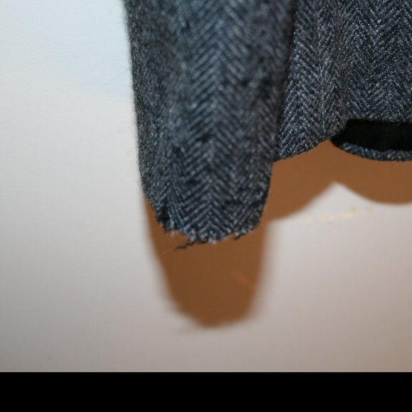 Vintage Wool Blazer Velvet collar Blac Herringbone - Picture 5 of 8